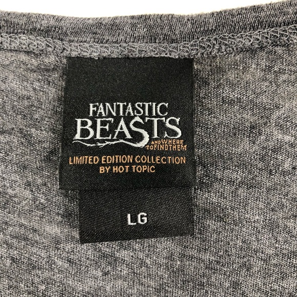 Fantastic Beasts Long Sleeved Shark Bite Tunic Top Blouse SZ L - Picture 9 of 9